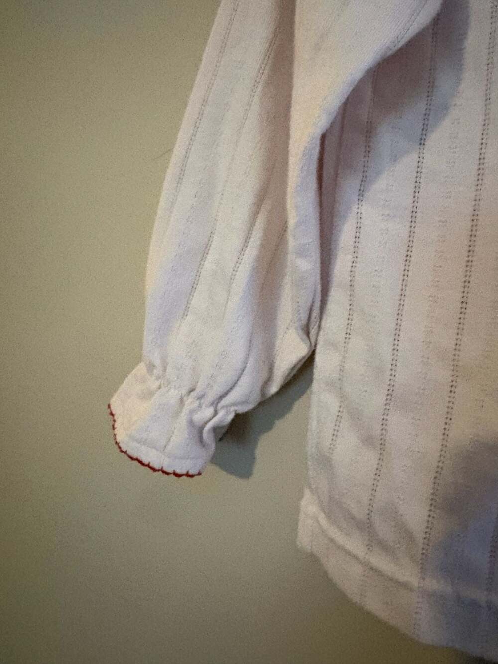Hearts and Flowers Vintage White Pointelle Turtleneck Top Size 5/6 - Picture 3 of 7